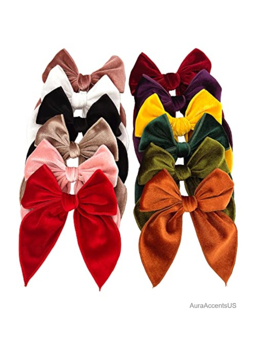 Velvet Bow Hair Clips Large Alligator Barrettes for Toddler Teen Girls
